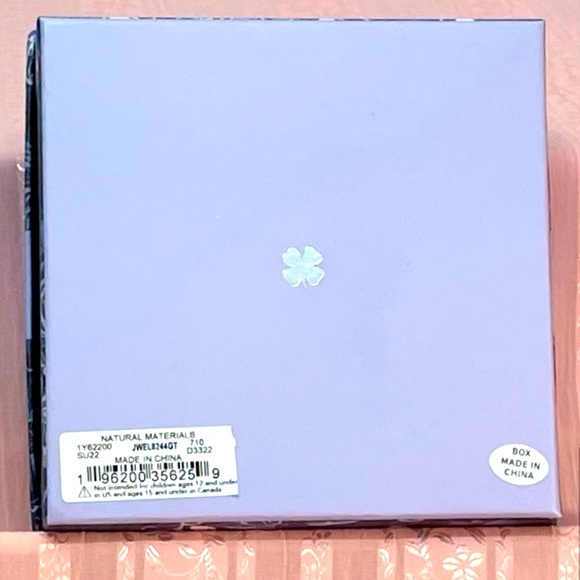 NIB Lucky Brand Gold-Tone, Green Stone & Pearl Evil Eye Drop Earrings - Picture 7 of 8